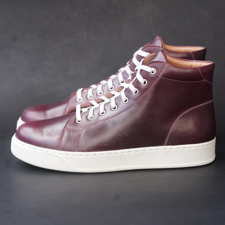 Songo High Top Rubber Sole Sneakers with Pull Up Leather